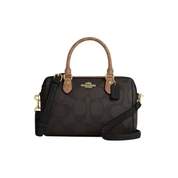 COACH Rowan Canvas Shoulder Bag Crossbody Bag Handbag Women's Brown