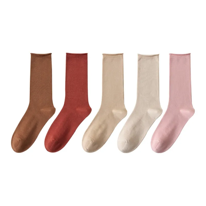 MIIOW Mid Calf Socks Women's 5 Pack-9