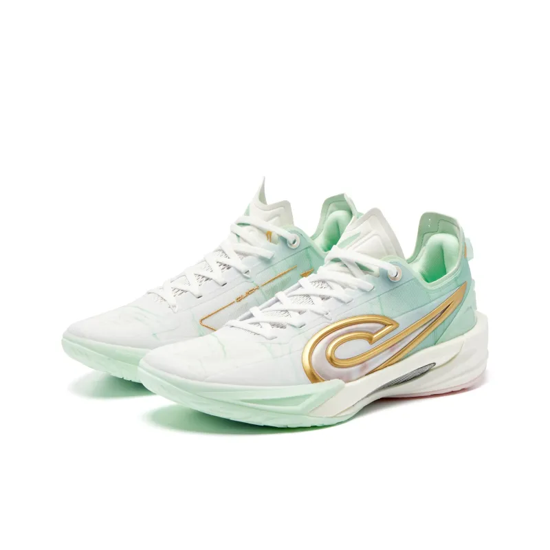 QIAODAN Fang Ci RISE 2.0 Basketball Shoes Men Low Top Jordan White/Ice Porcelain Green-2