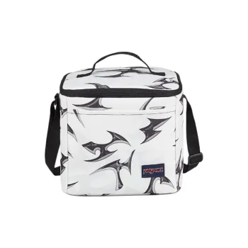 JanSport Polyester Lunch Box Storage Bag Unisex Network Silver White