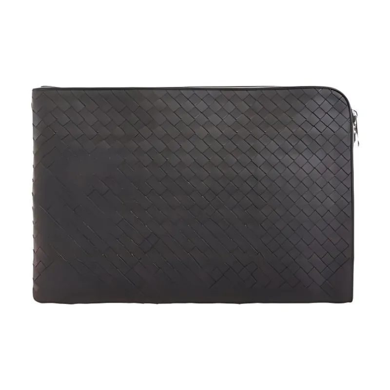 Bottega Veneta Cow Leather Clutch Men's Dark Coffee-2