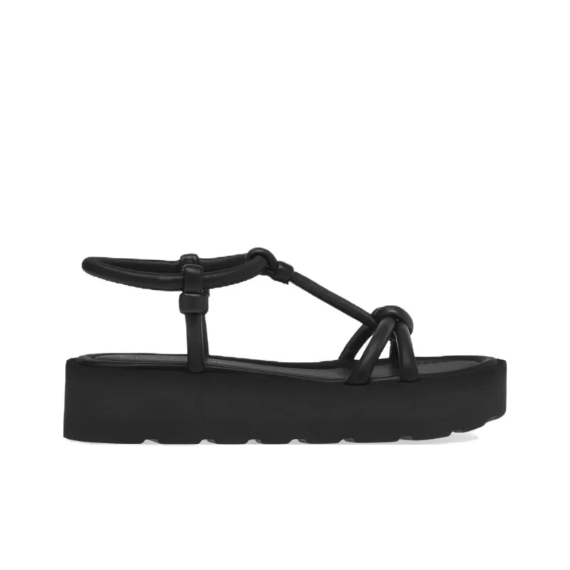 GIANVITO ROSSI Open Toe Flatform Leather Sandals-1