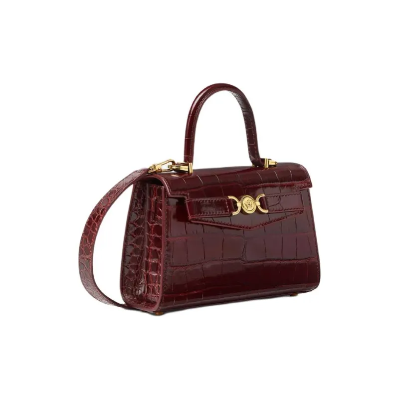 VERSACE Medusa '95 Cow Leather Shoulder Bag, Crossbody Bag, Handbag Trumpets Women's Red-1