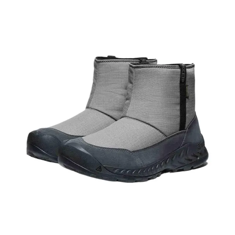 KEEN HOOD NXIS PULL ON WP Thermal Abrasion Resistant Short Snow Boots Men's Steel Iron Gray-1