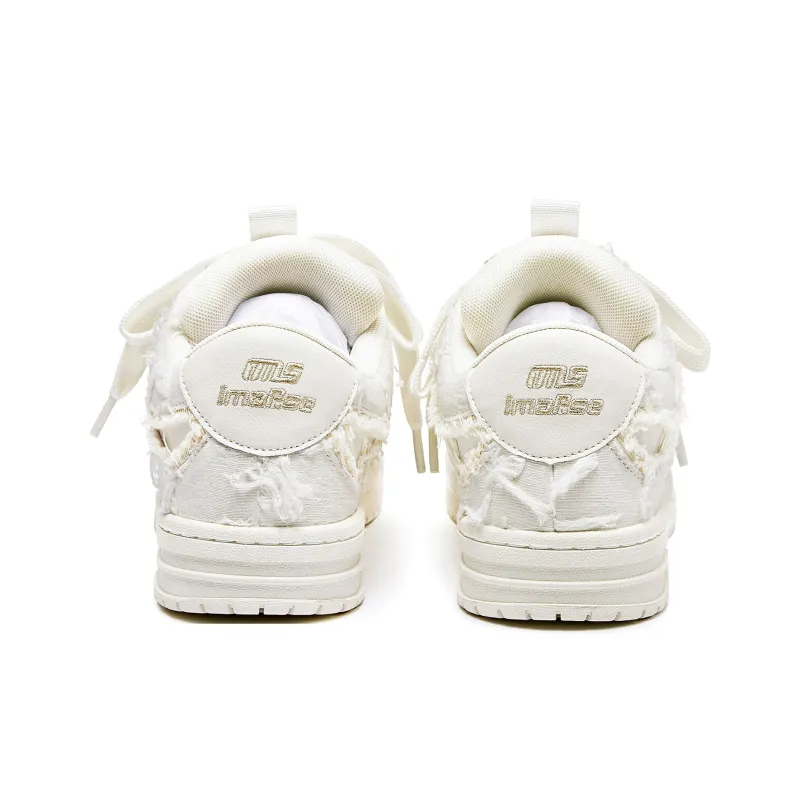 IMARSE Skateboard Shoes Unisex Low Top White/Beige-4