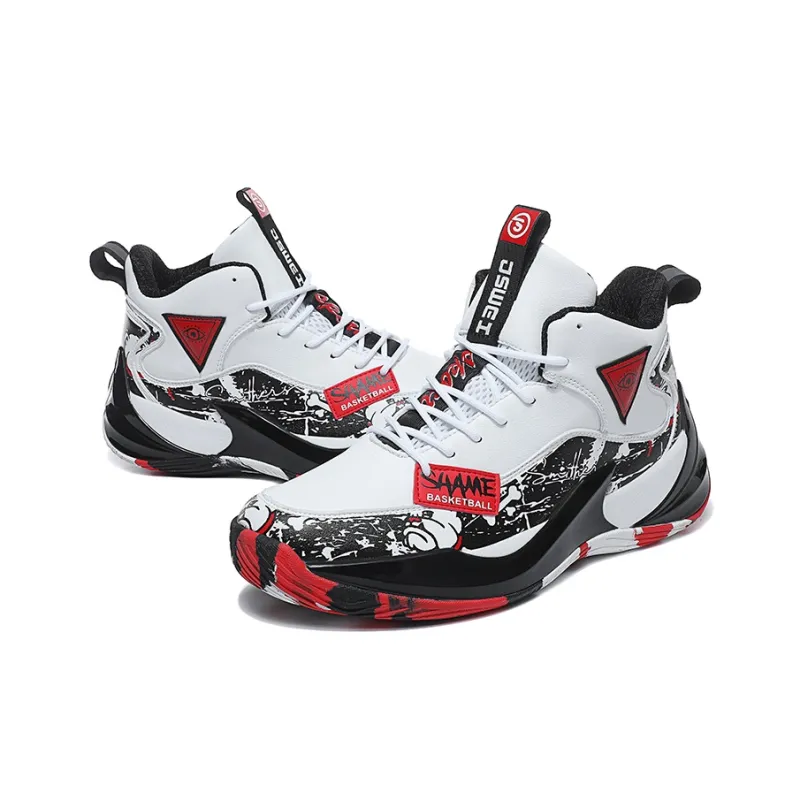 JSWEI Anti-Slip Wear-Resistant Mid-Top Basketball Shoes Men's-3