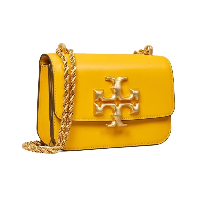 TORY BURCH Eleanor Leather Small Square Bag Crossbody Bag Shoulder Bag Women's Golden Orange-1