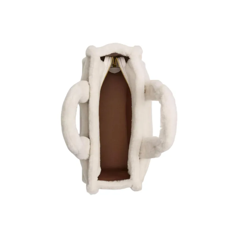 COACH Cargo Shearling Tote Bag, Shopping Bag, Shoulder Bag, Crossbody Bag, Handbag Tubas Women's White-2