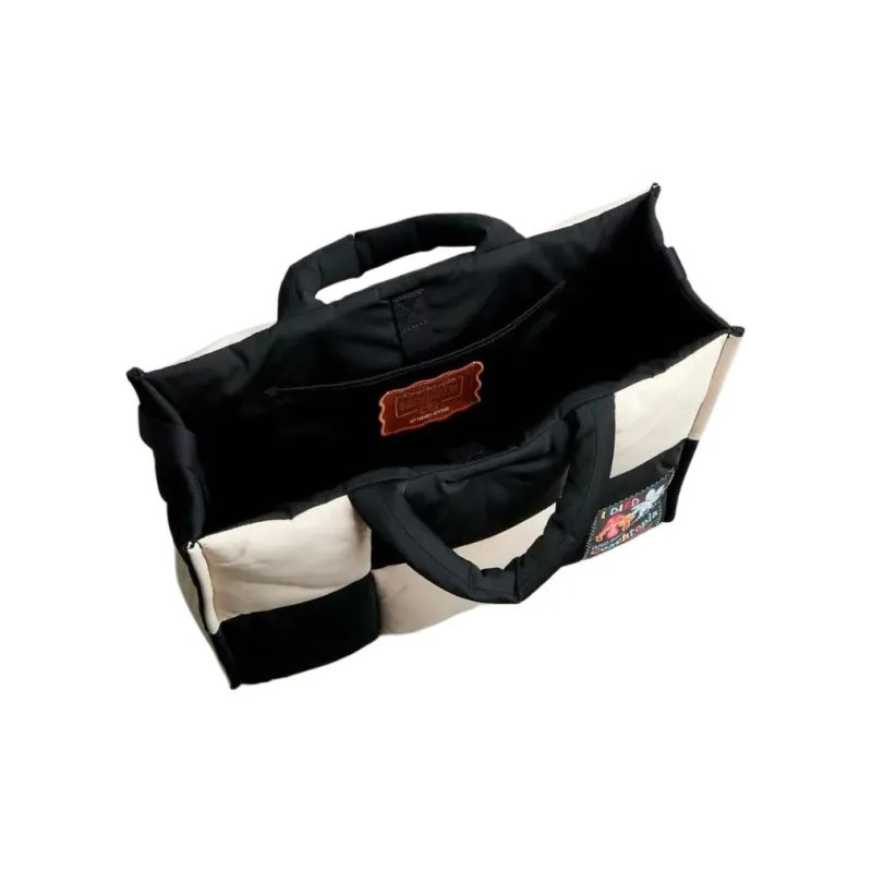 Coachtopia Fabric Shoulder Bag, Crossbody Bag, Handbag Tubas Unisex Black & White-3