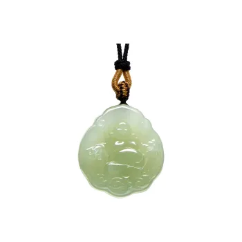 MARY WINDSOR Hetian Jade Clear Water Green Buddha Pendant Pale Greenish White Jade Women's
