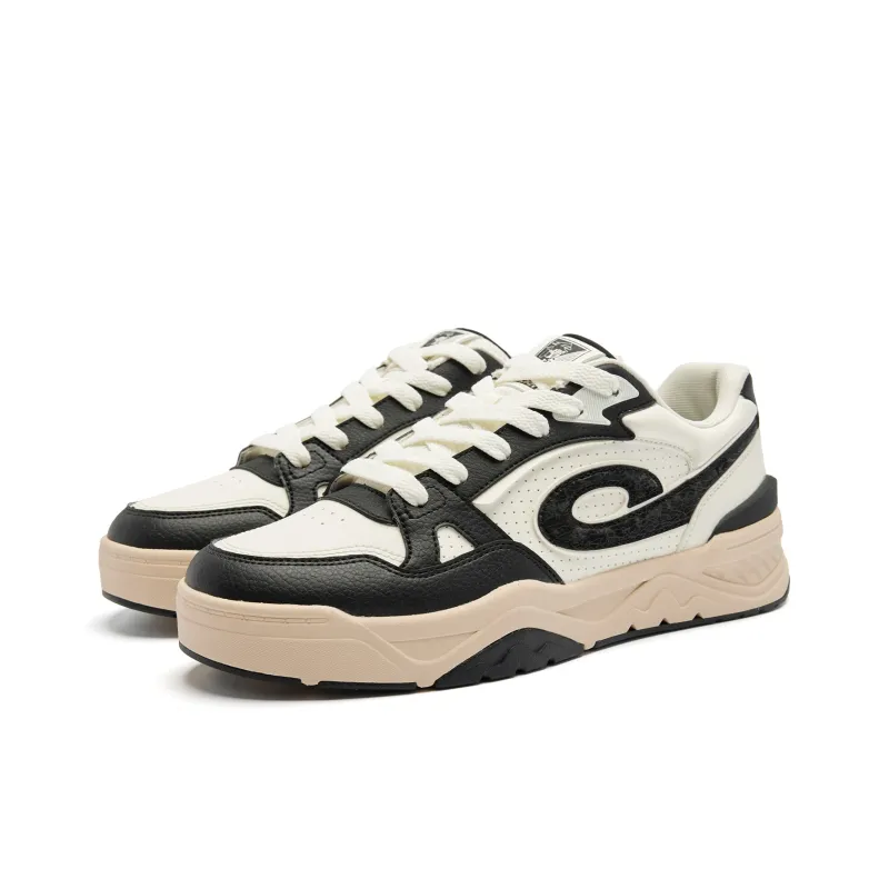 QIAODAN Rowboat Skateboard Shoes Men Low Top Ivory/Black-2
