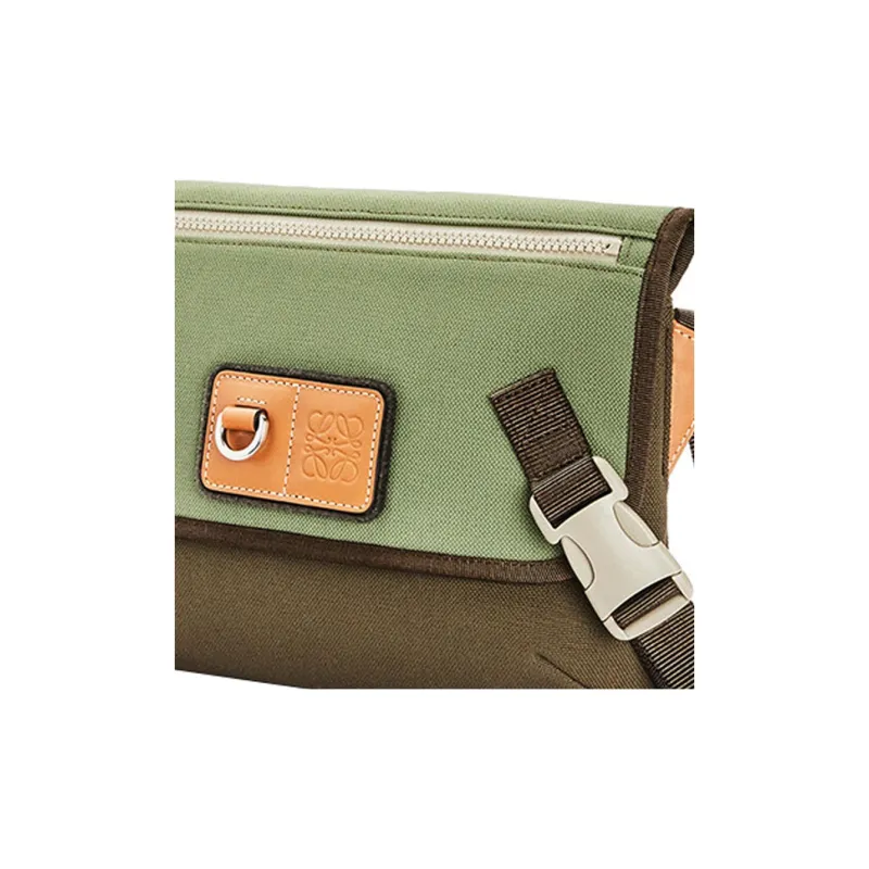 LOEWE Canvas Canvas Bag Envelope Bag Crossbody Bag Small Size Men's Khaki Green-3