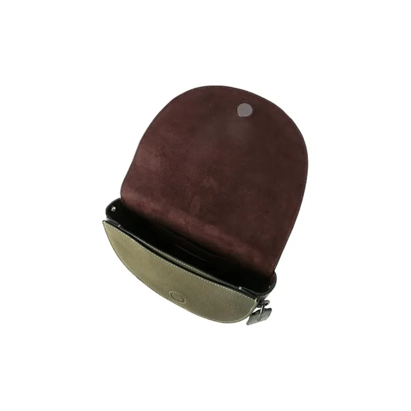 COACH Ellen Leather Saddle Bag Shoulder Bag Crossbody Bag Small Size Women's Olive Green-4
