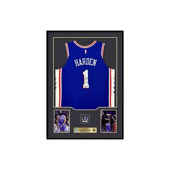 Huayitaojin Basketball Fan Supplies Home Decoration Treasured Collection BAS Certified Framed 110x78cm Blue