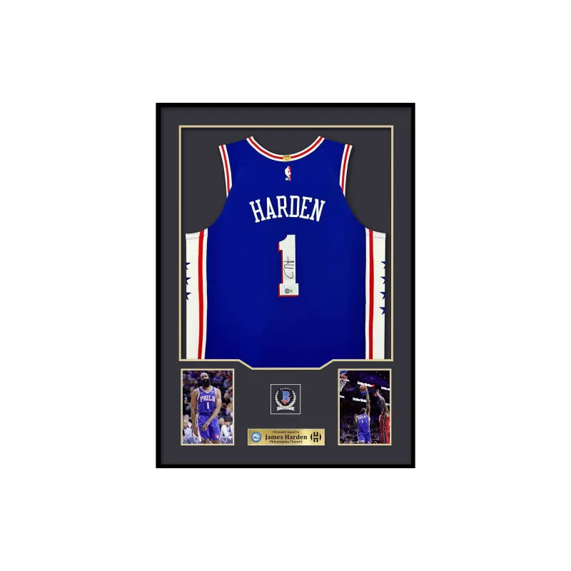 Huayitaojin Basketball Fan Supplies Home Decoration Treasured Collection BAS Certified Framed 110x78cm Blue-0