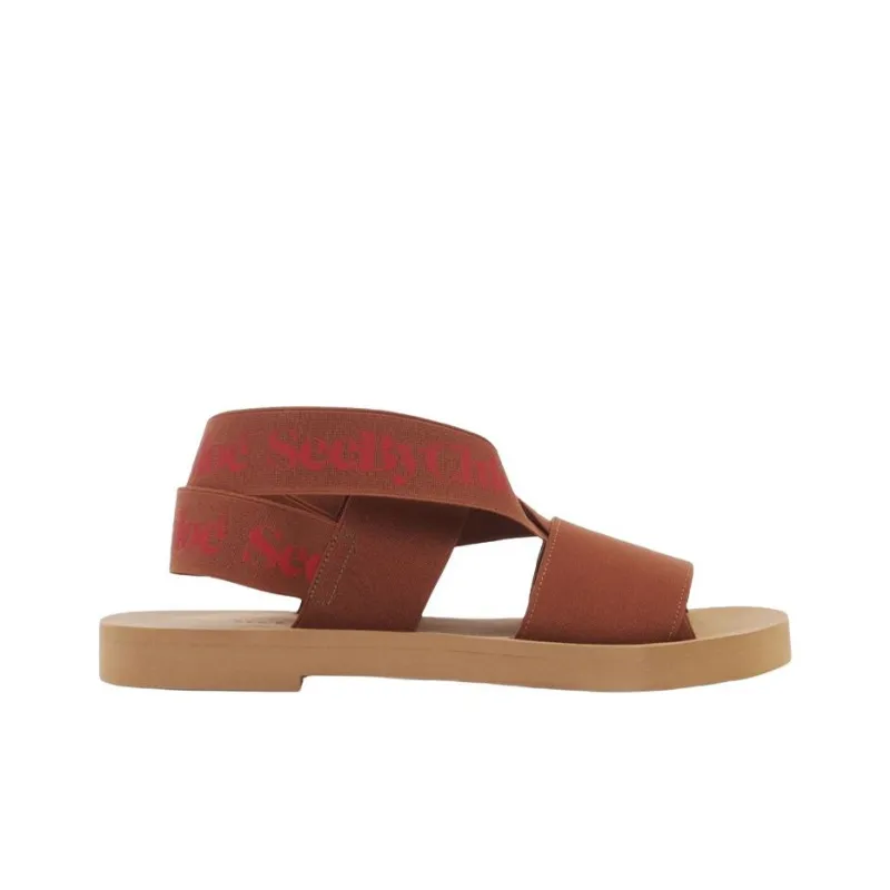 See By Chloe Tessie Strap Sandals Women's Brown Red-1