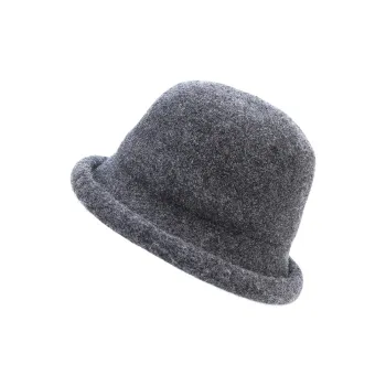 MARJAKURKI Sheep Wool Beanie Gray Oversized Luxe Woolen Top Hat Greeting Card Shopping Bag Warm Winter Women's
