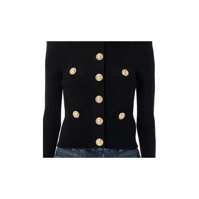 BALMAIN 6 Buttons Long Sleeved Cardigan-5