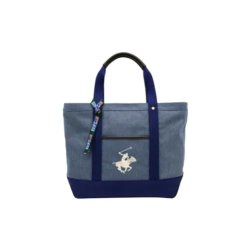 BEVERLY HILLS POLO CLUB Cotton One Shoulder Handbags Large Size Unisex Marine Blue