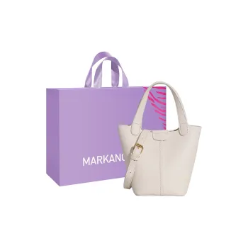 MARKANGARO PU Basket Bag Crossbody Handbag Regular Women's White \ Yellow \ Green