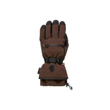 Moncler Nylon Leather Silicone Sheepskin Polyamide Elastane Polyester Cotton Fabric Gloves Men's Brown