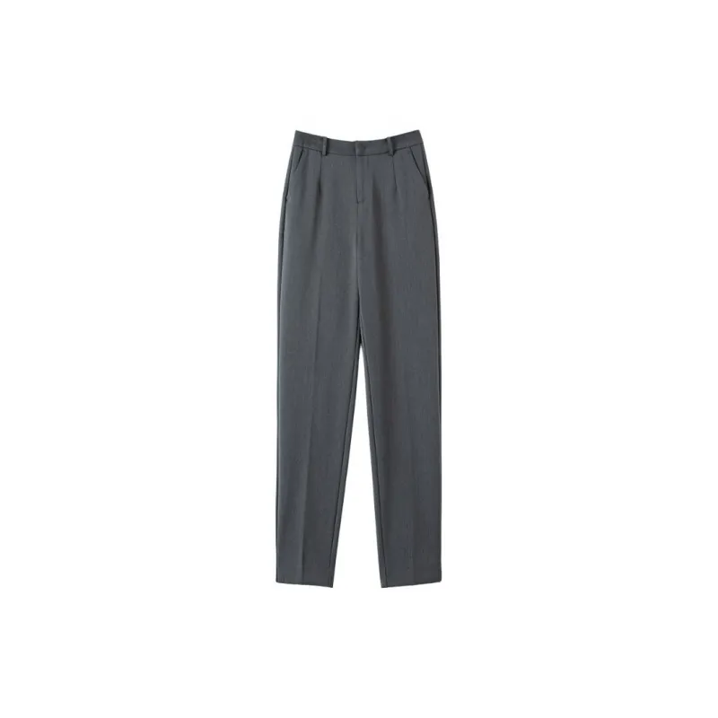 Late White Casual Pants Women's Dark Coffee-10