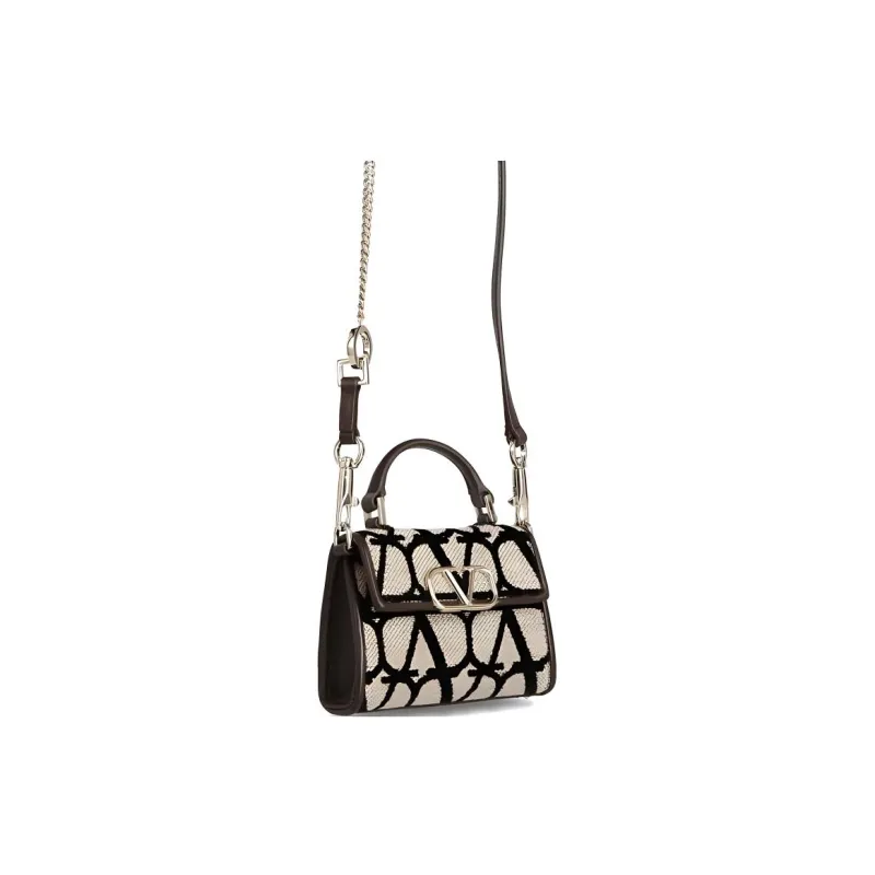 Valentino Leather Handbag Women's Beige & Multicolor-1