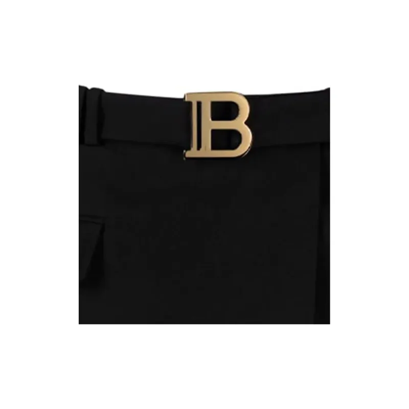BALMAIN B-logo Wrap Skirt-5