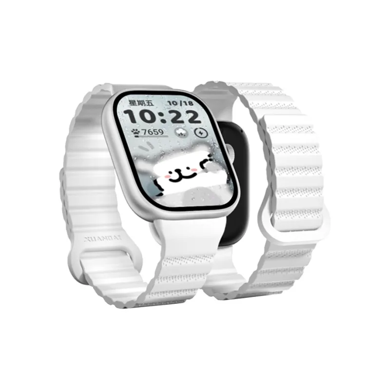 IBOANN Watch Band Xiaomi, Red Beige Compatibility Silicone Material-1
