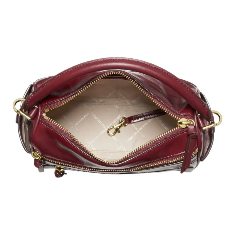 MICHAEL KORS Lorimer Leather Handbag Women's Burgundy-3