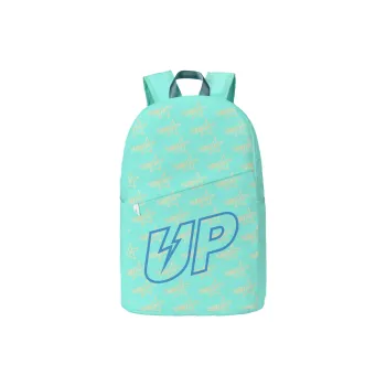 TURN UP Polyester Backpack Students Backpack Unisex Light Blue