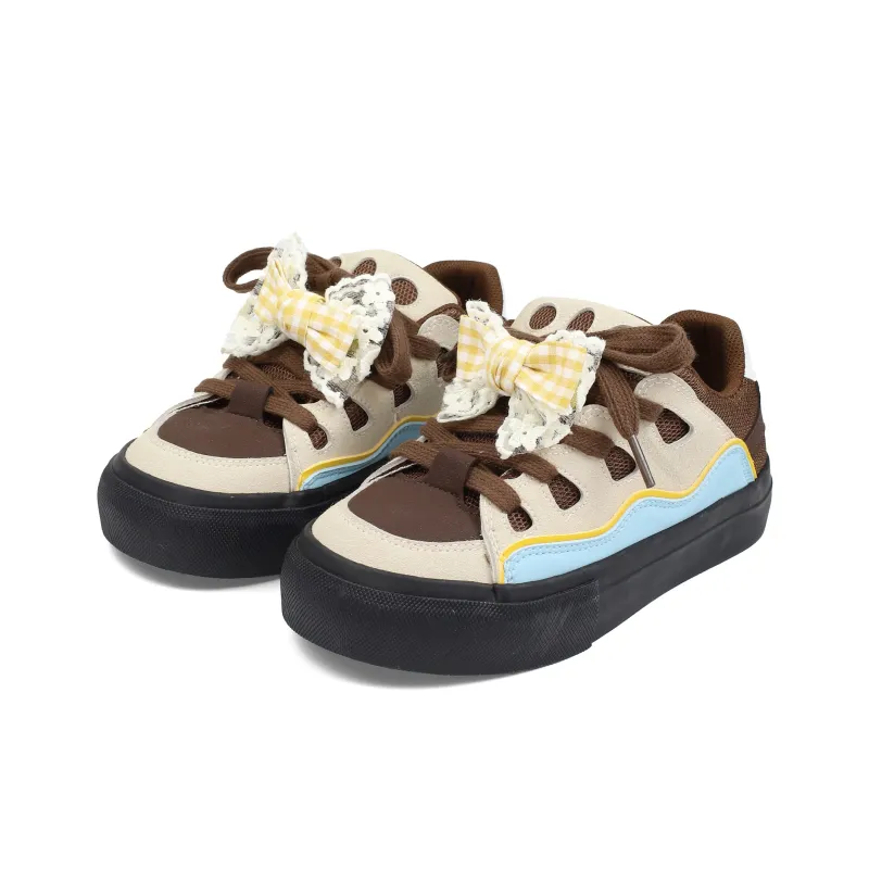 B10CROWN Anti Slip And Wear Resistant Breathable Low Top Skateboard Shoes Women's Sea Salt Milk Coffee-3