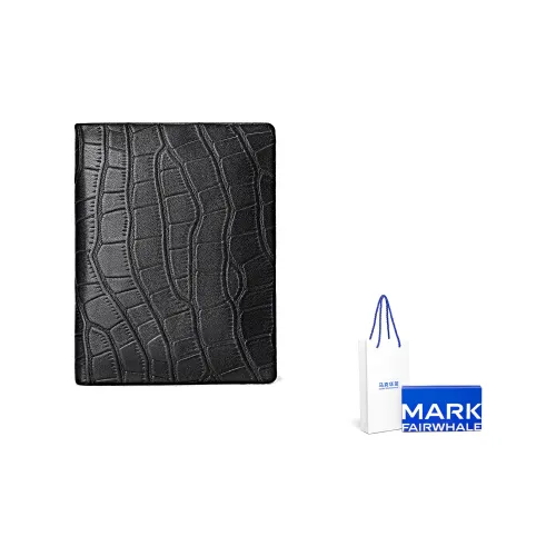 FAIRWHALE Top Grain Cow Leather Wallet Card Holder Money Clip Small Size Men's Black
