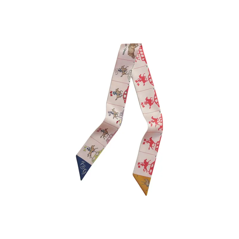 HERMES Mulberry Silk Small Silk Scarves Women's Light Rose-0