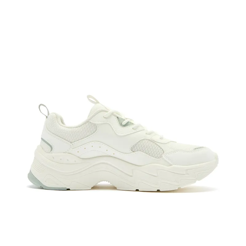QIAODAN Casual Shoes Women's Low Top Ivory/Reed Gray Green-1