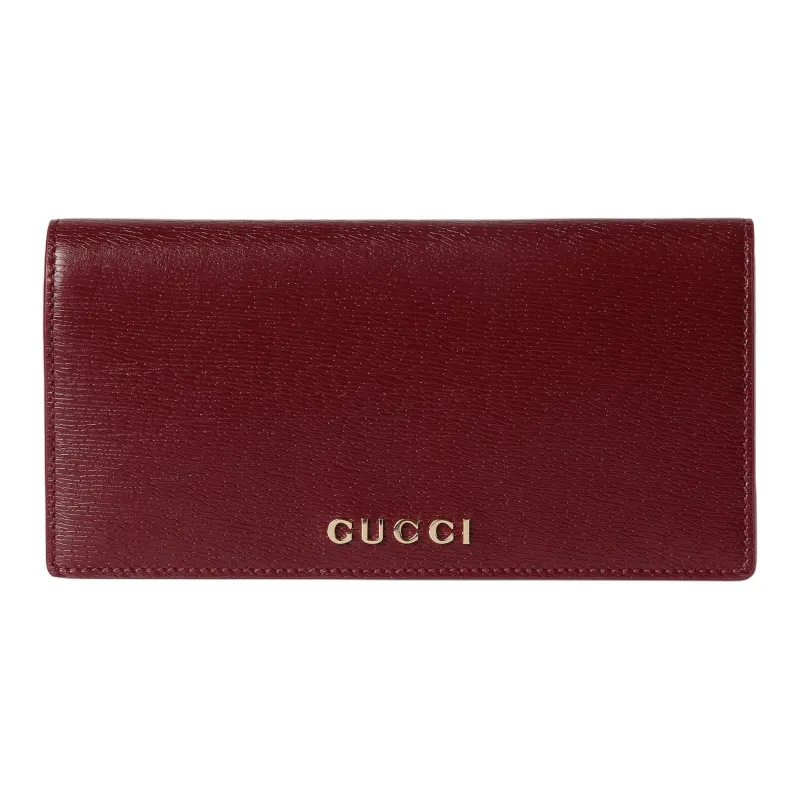 GUCCI Leather Wallet Women's Red-0