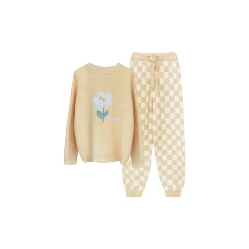 WANANNI Pajama Set Women's Yellow