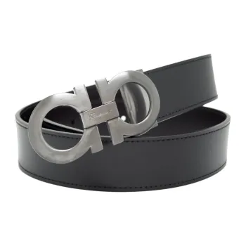 FERRAGAMO   Leather Belts Unisex Black  