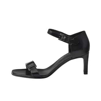 HERMES Judy Strap Sandals 7cm Women's Black