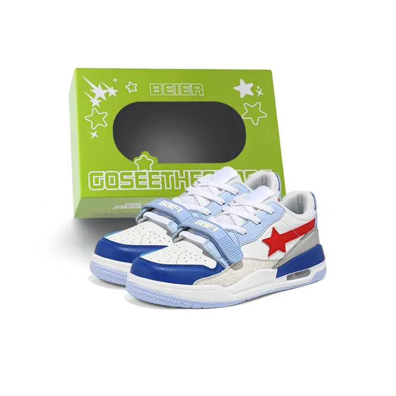 BEIER Stars Collection Couple Versatile Height Increasing Slip-Resistant Low-Top Skateboard Shoes Unisex-50