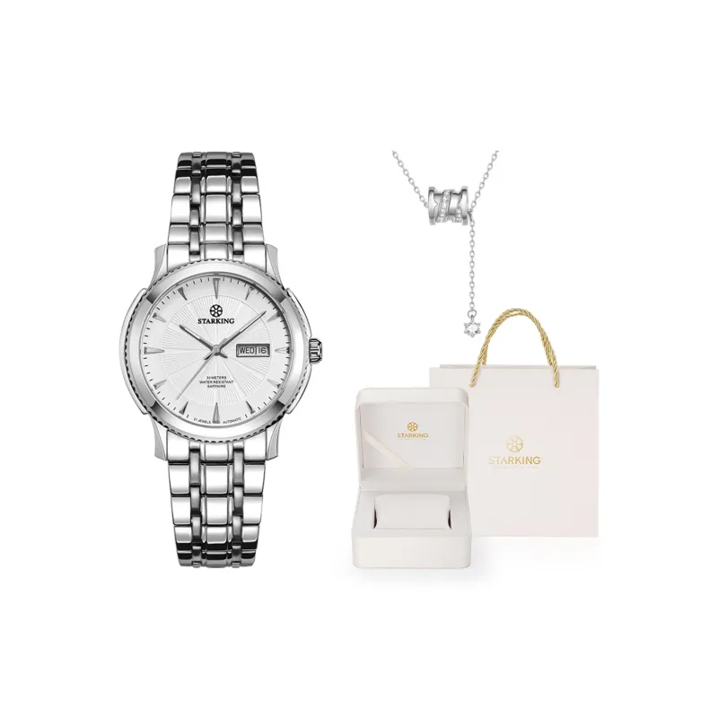 STARKING Automatic Mechanical Movement Watch Unisex White Dial-0