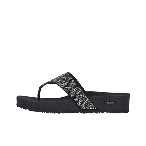 Skechers Arch Fit Abrasion Resistant Slip Resistant Flip Flops Women's Black