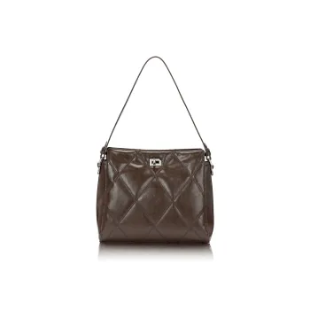 ROBERTA DI CAMERINO Cow Leather Crossbody Bag, Shoulder Bag Women's Maillard Style Brown/Classic Black