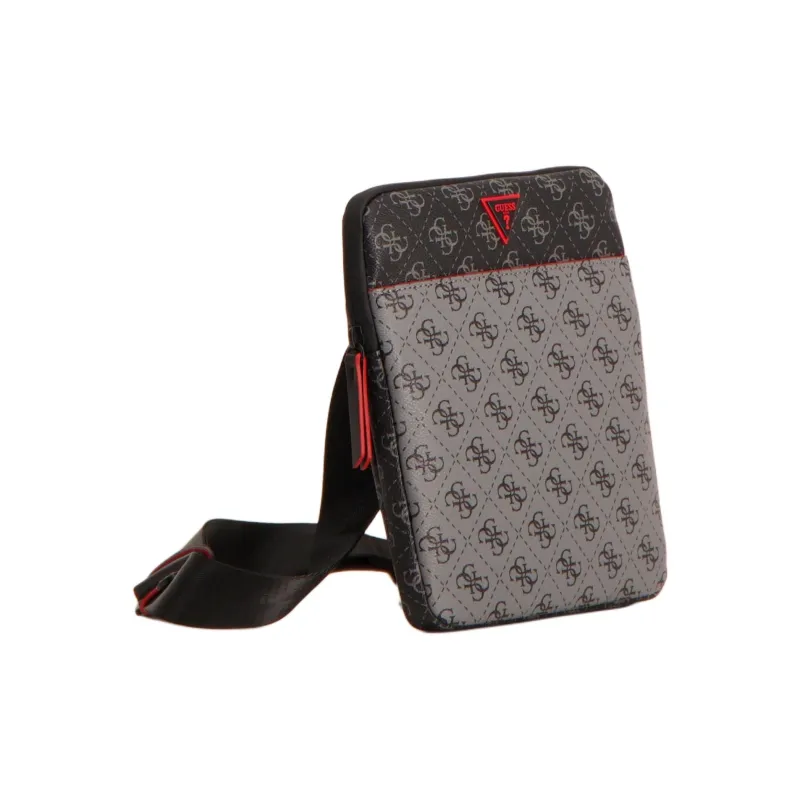 GUESS Polyurethane Crossbody Bag Shoulder Bag Regular Men's Gray & Multicolor-3
