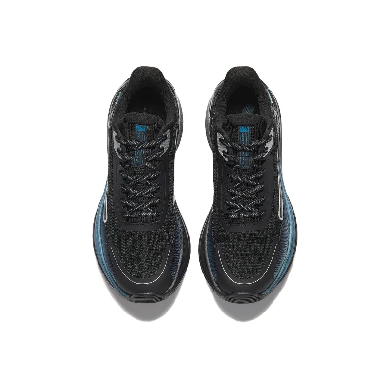 Anta City Wear Resistant Cushioning Lightweight Low Top Sprint Running Shoes Men's Black Blue Silver-2