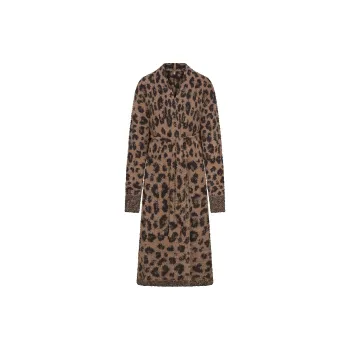 SKIMS FW24 Fake Day Collection COZY KNIT UNISEX ROBE Pajama Robe Women's LEOPARD PRINT/Leopard