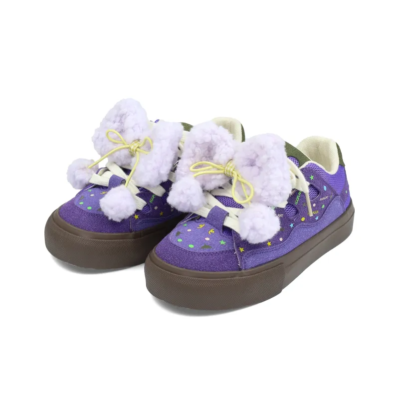 B10CROWN Anti Slip Wear Resistant Lightweight Breathable Low Top Skateboard Shoes Women's Eggplant Purple-3