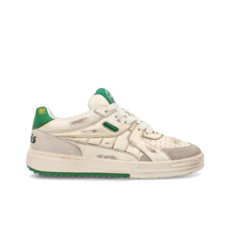PALM ANGELS Palm University Vintage Sneaker White Green-1