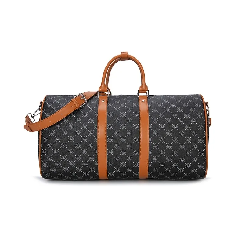 SWISS MILITARY PVC Patch PU Travel Bag Shoulder Bag Crossbody Bag Men's Black/Brown-3