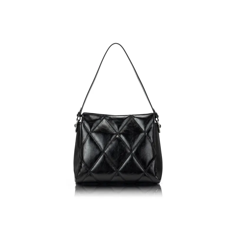 ROBERTA DI CAMERINO Cow Leather Crossbody Bag, Shoulder Bag Women's Maillard Style Brown/Classic Black-8
